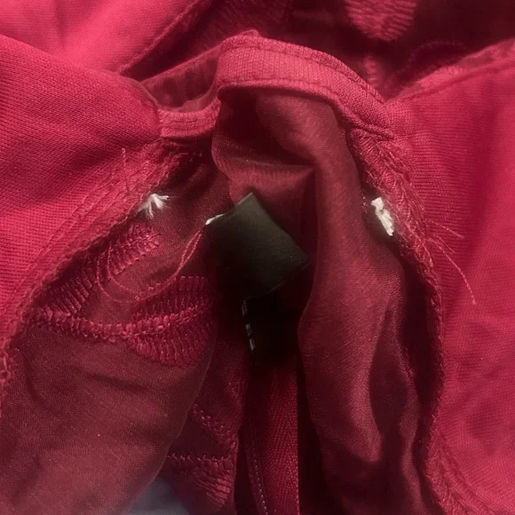 Lulu's Faux Wrap Midi Dress Large Party Holiday Chiffon Embroidered Asymmetrical - Picture 16 of 17